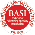 A red and white logo for the advertising specialty institute.